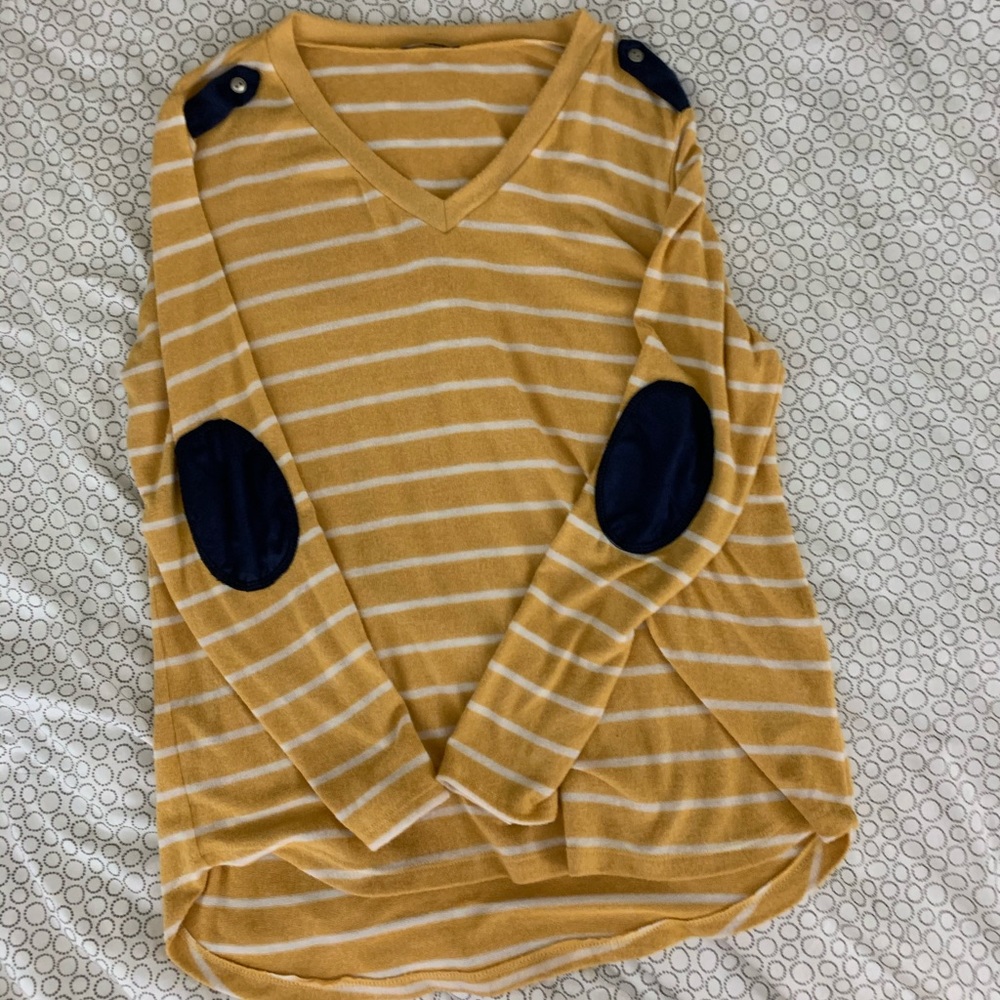 NWOT Stitch Fix Striped Top w/Elbow Patches - XL